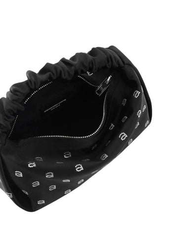 Alexander Wang Scrunchie Crystal Mini Bag Black