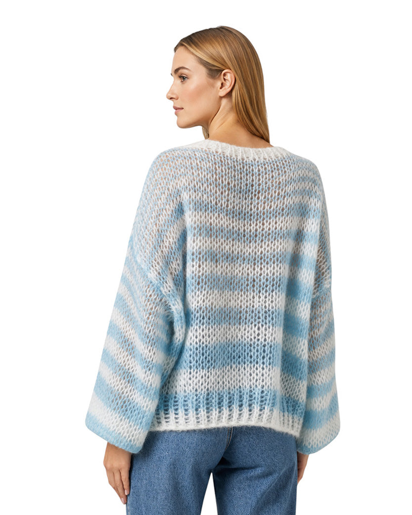 Loewe Anagram Sweater In Mohair White/Blue