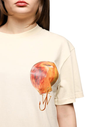 J.W. Anderson Printed Peach Logo T-Shirt Beige