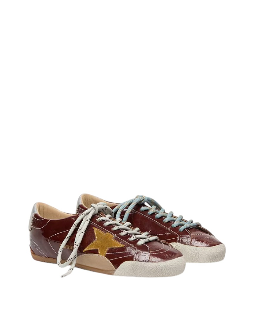 Golden Goose True-Star in Burgundy Naplak with Suede Star