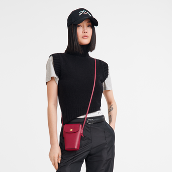 Longchamp Epure Phone Case With Leather Lace Magenta