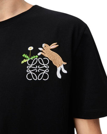 Loewe Bunny Relaxed Fit T-shirt in Cotton Black