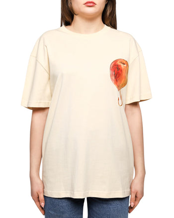 J.W. Anderson Printed Peach Logo T-Shirt Beige