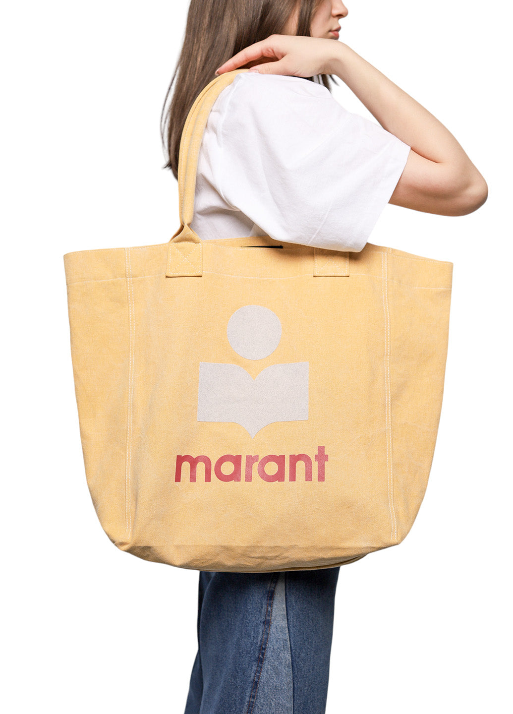 Isabel Marant Yenky Logo Canvas Tote Bag Yellow