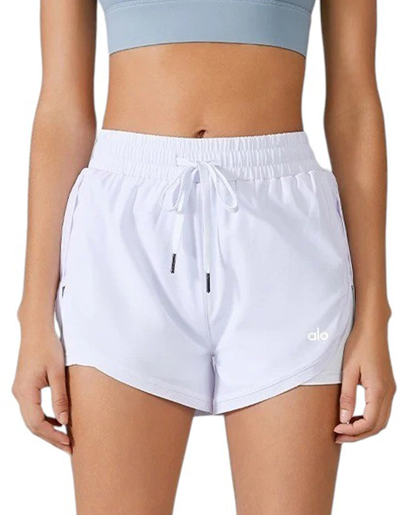 Alo Yoga Running Shorts White YK183-WT