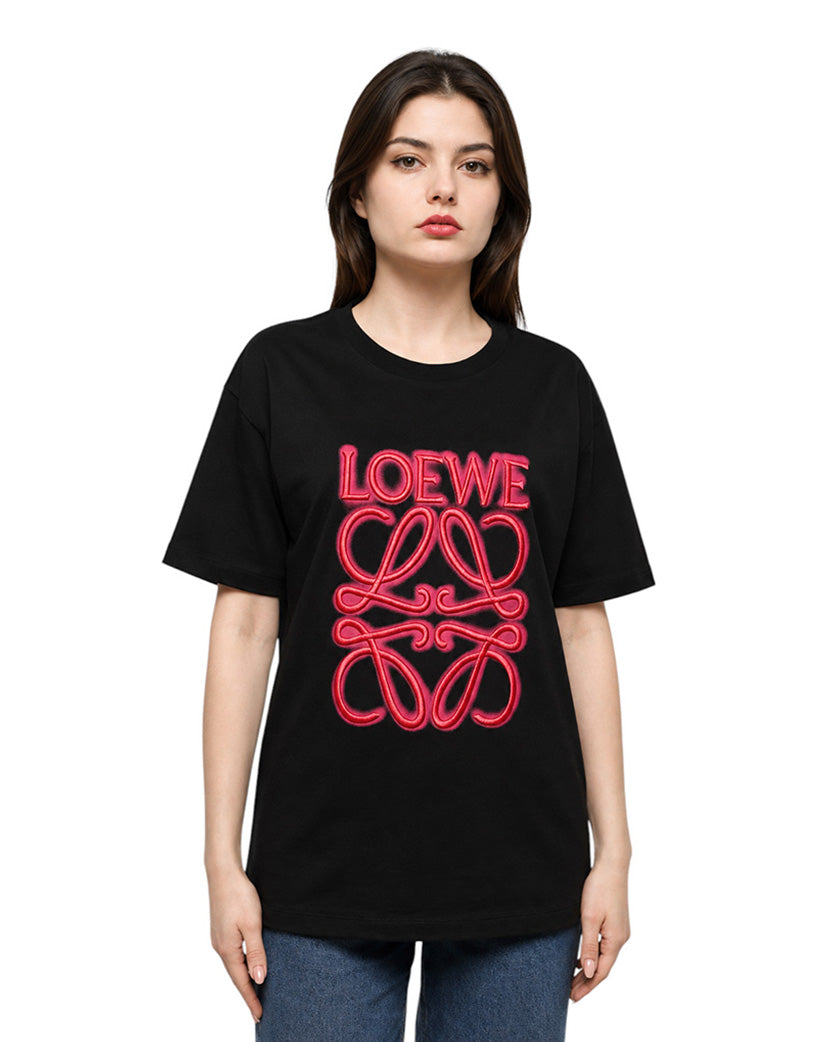 Loewe Neon Anagram Cotton T-Shirt Black