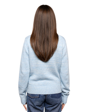GANNI Graphic O-neck Pullover Butterfly Ice Water