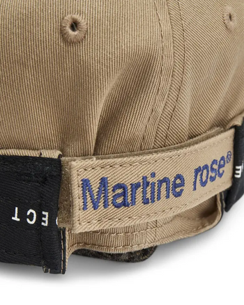 Martine Rose Distressed Roll Back Cap Beige