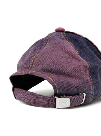Marine Serre distressed Crescent Moon-print cap Pink