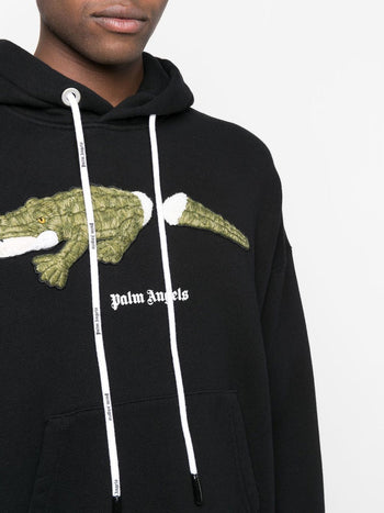 Palm Angels Croco Hoodie Black