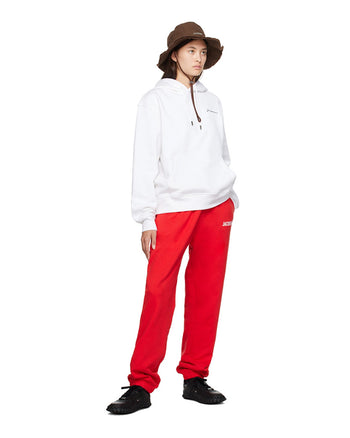 Jacquemus Embroidered Logo Hoodie White