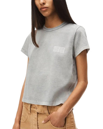 Alexander Wang Shrunken Tee In Acid Wash Jersey Grey