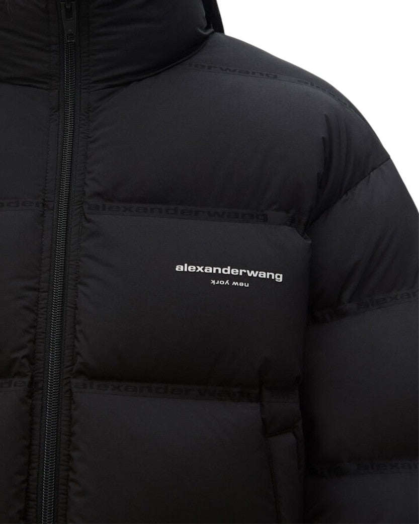 Куртка Alexander Wang Cropped Puffer Coat With Reflective Logo