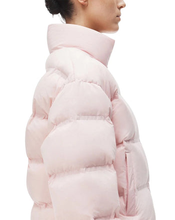 Alexander Wang Cropped Puffer Coat With Reflective Logo Pink