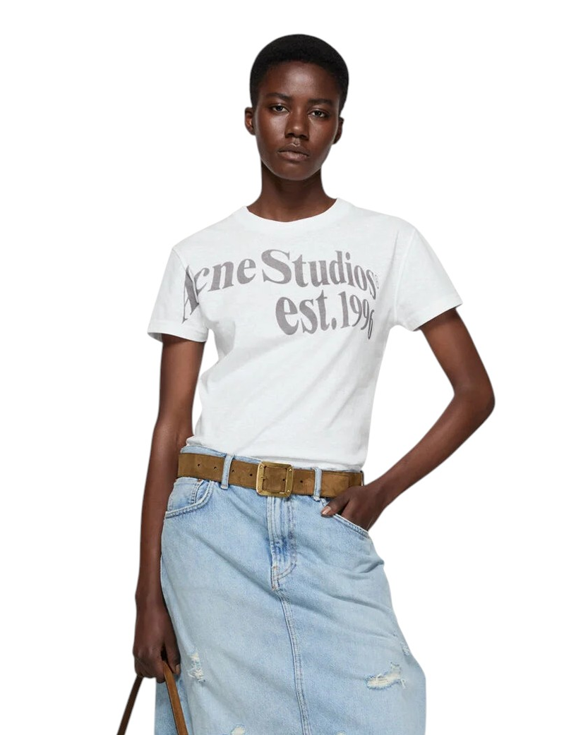 Acne Studios Fitted Graphic T-Shirt Off White