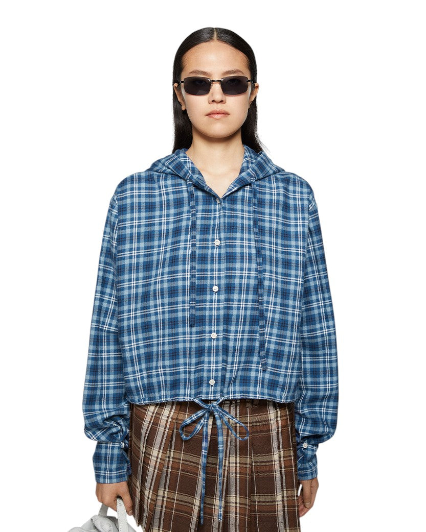 Acne Studios Hooded Shirt Mid Blue/Dusty Blue