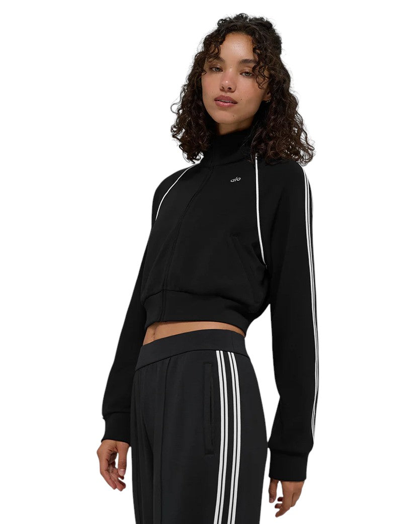 Alo Yoga Track Star Full Zip Jacket Black