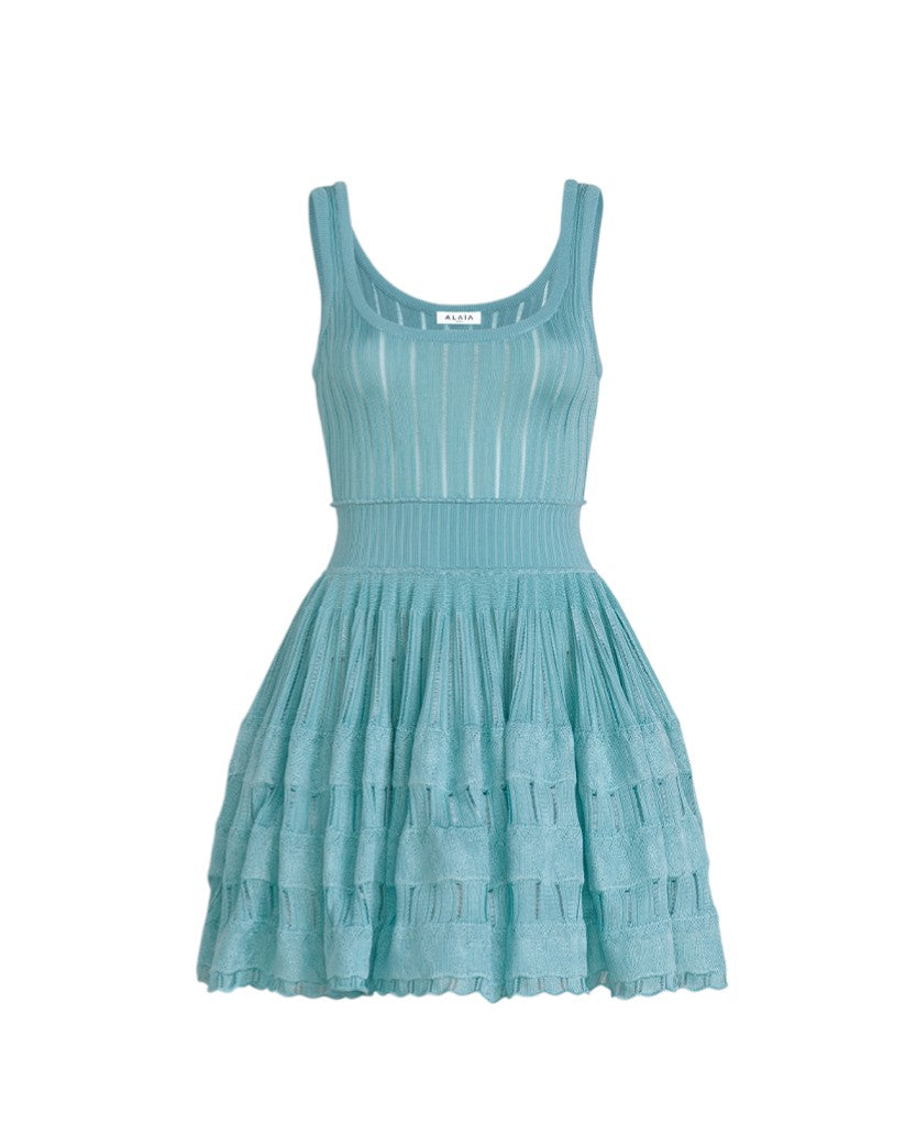 ALAIA Shiny Crinoline Dress Mint