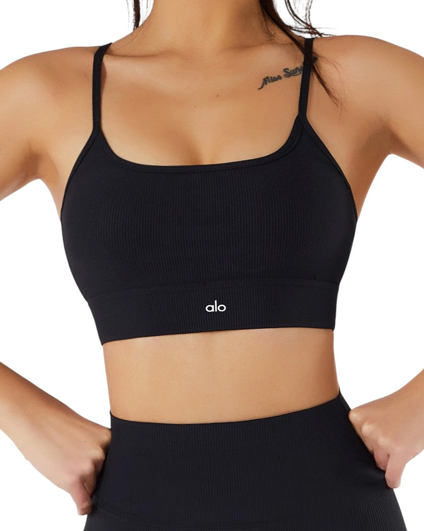 Alo Yoga Ribbed Top Black