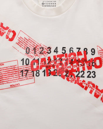 Maison Margiela Caution Tape Print T-Shirt White