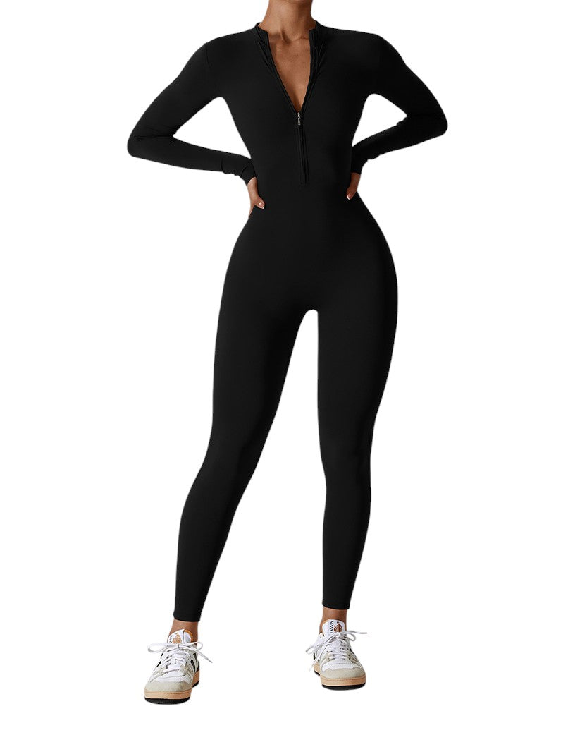 Alo Yoga Long Sleeve Jumpsuit Fleece Black