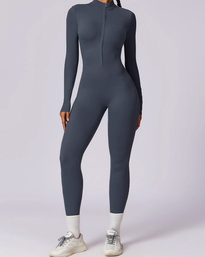 Alo Yoga Long Sleeve Jumpsuit Blue a6652-BL