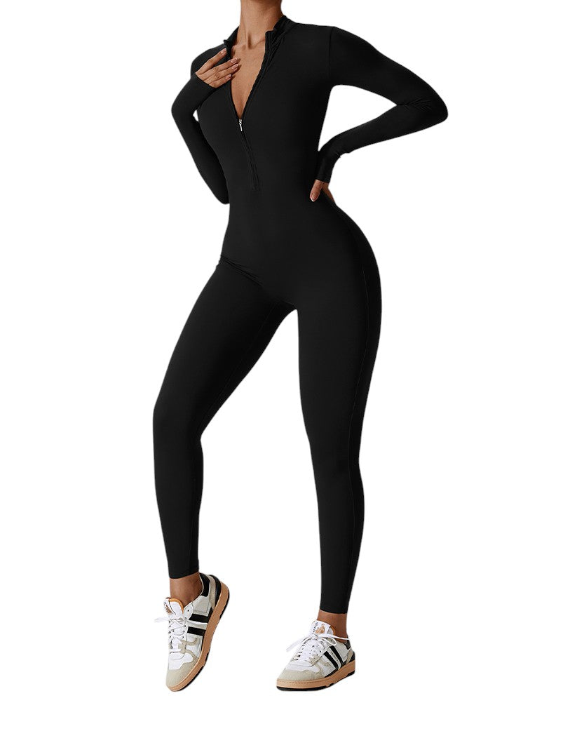 Alo Yoga Long Sleeve Jumpsuit Black a6652-BK