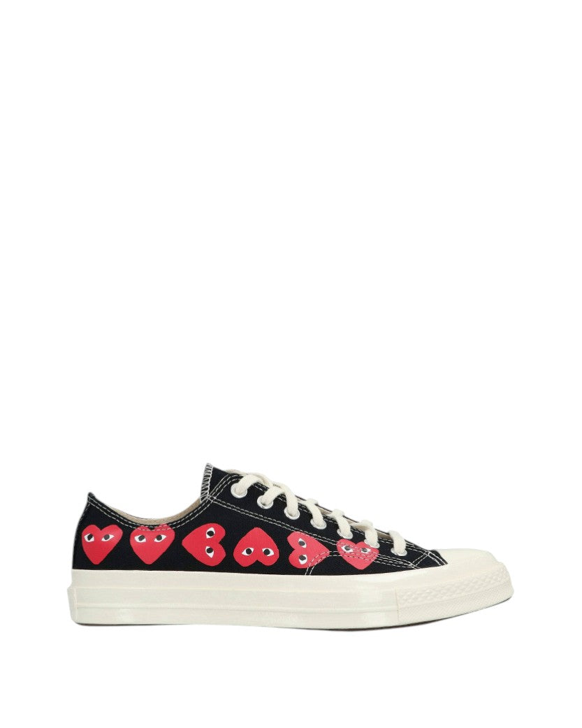 Converse x Comme Des Garcons Play Red Multi Hearts Low Top Black