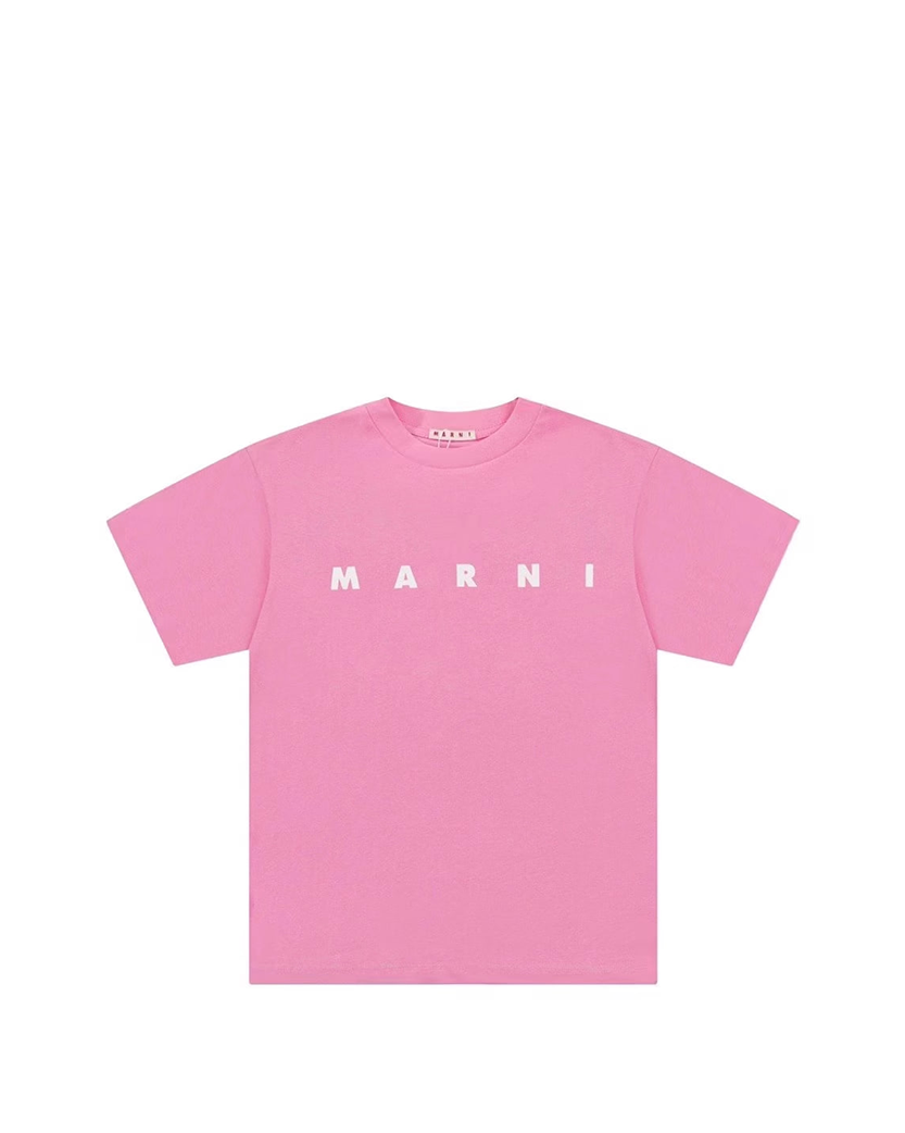 Marni Big Logo Crew Neck T-shirt Pink