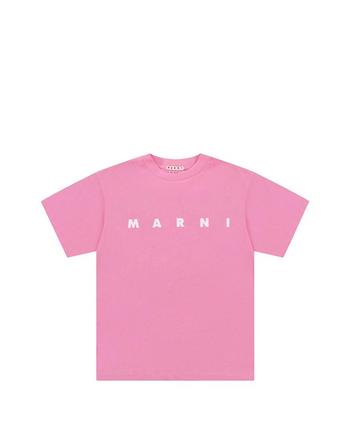 Marni Big Logo Crew Neck T-shirt Pink