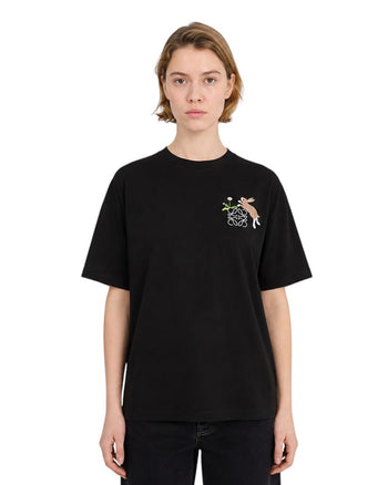 Loewe Bunny Relaxed Fit T-shirt in Cotton Black