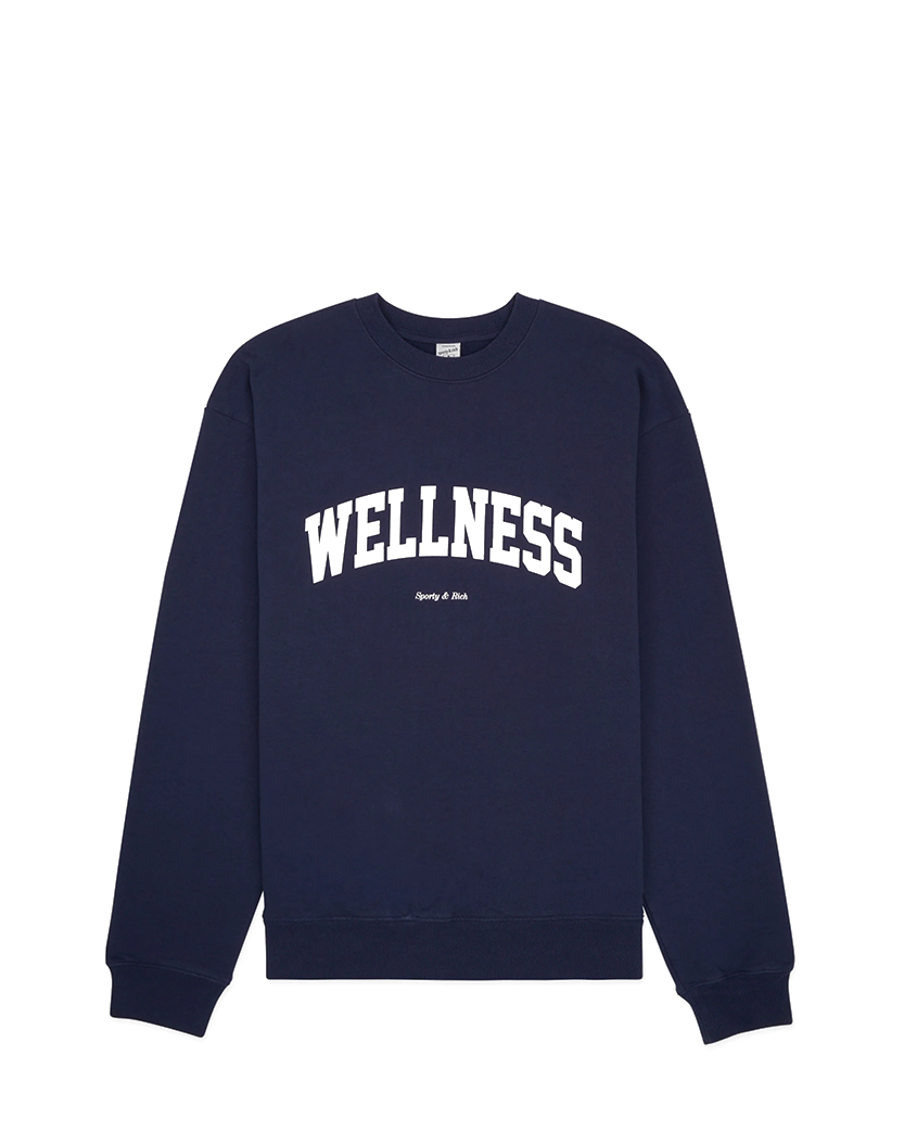 Sporty & Rich Wellness Ivy Crewneck Navy/White