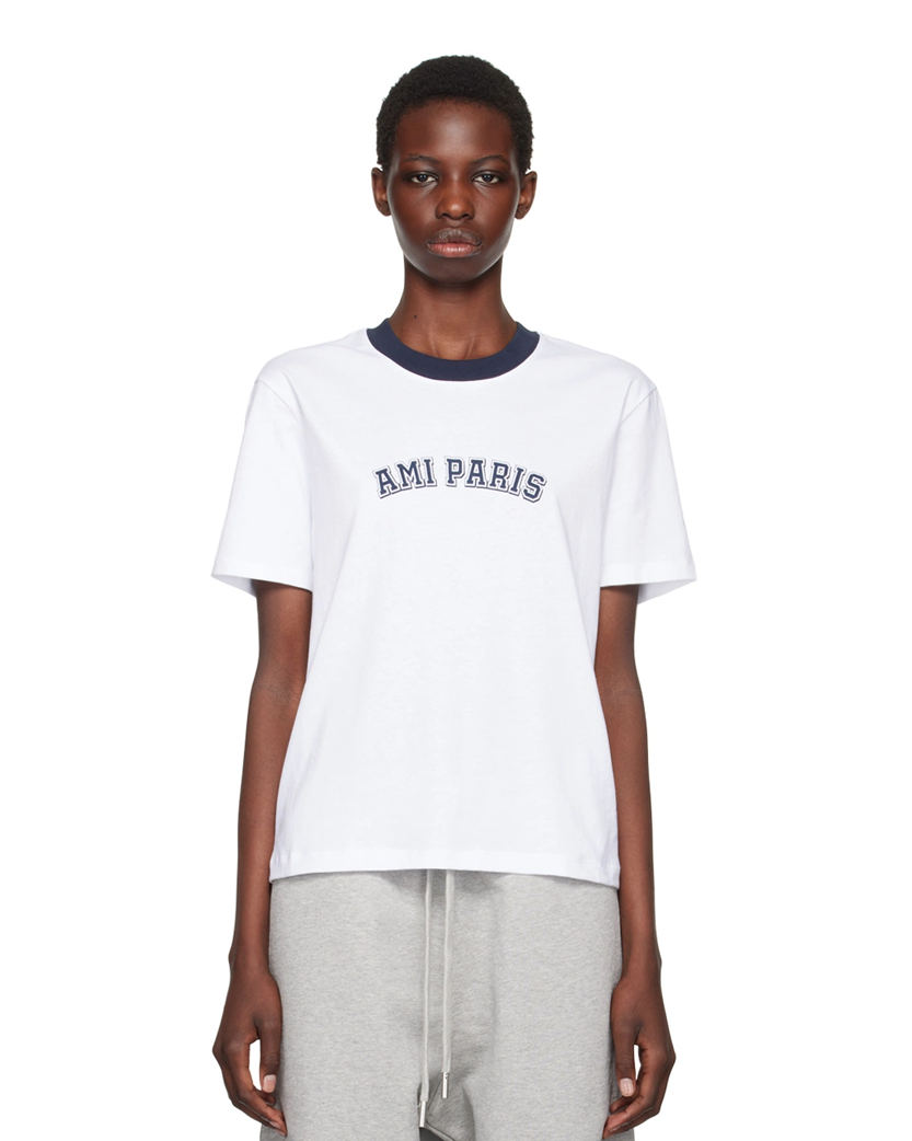 AMI Paris College Logo T-Shirt White