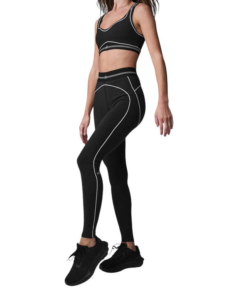 Alo Yoga Airbrush Heart Throb Legging and Bra Black
