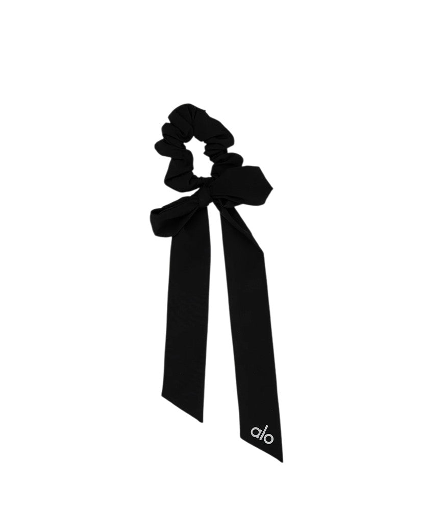 Alo Yoga Love Knots Tie Scrunchie Black