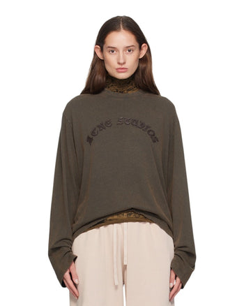 Acne Studios Distressed Appliqued Cotton-Jersey T-Shirt Grey