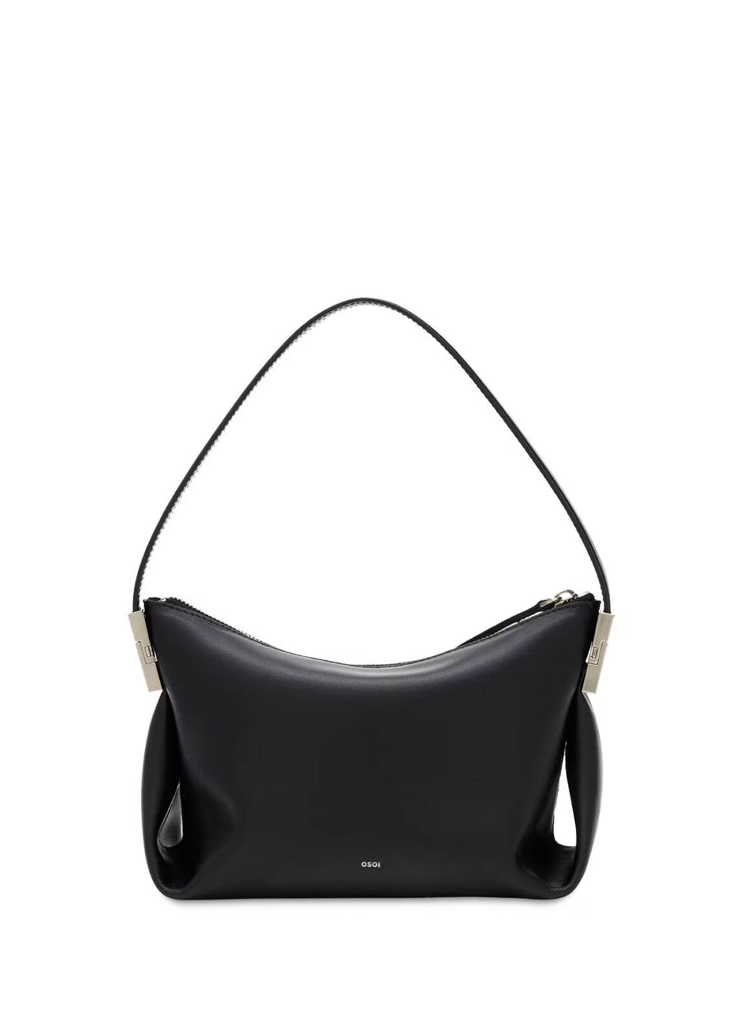 Osoi Bean Leather Shoulder Bag Black