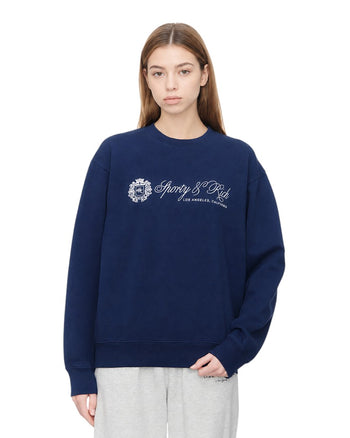 Sporty & Rich Regal Crewneck Sweatshirt Navy