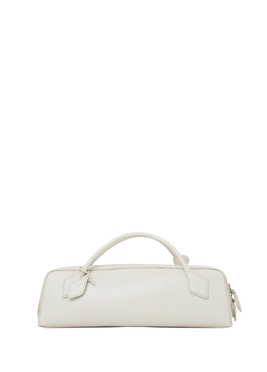 ALAIA Le Teckel Clutch In Shiny Goatskin White