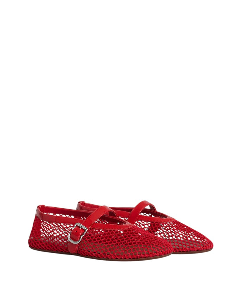 ALAIA Women's Ballet Flats In Fishnet Red