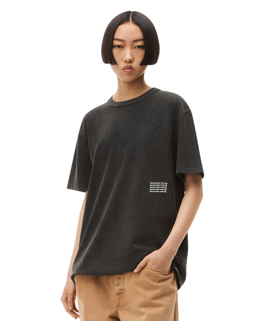 Alexander Wang Acid Wash Tee In High Twist Jersey