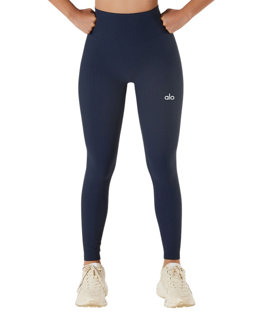 Alo Yoga Ribbed High Waist Leggings Dark Blue X8874-DBL