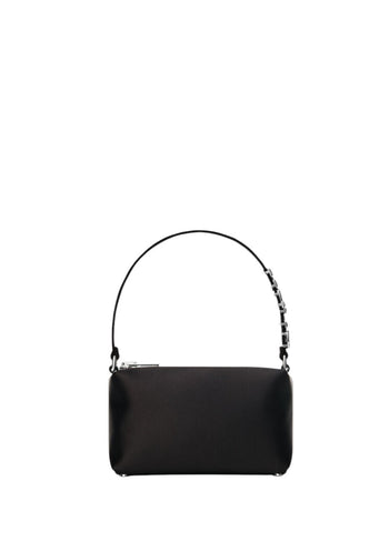 Alexander Wang Heiress Satin Pouch With Crystal Logo Black