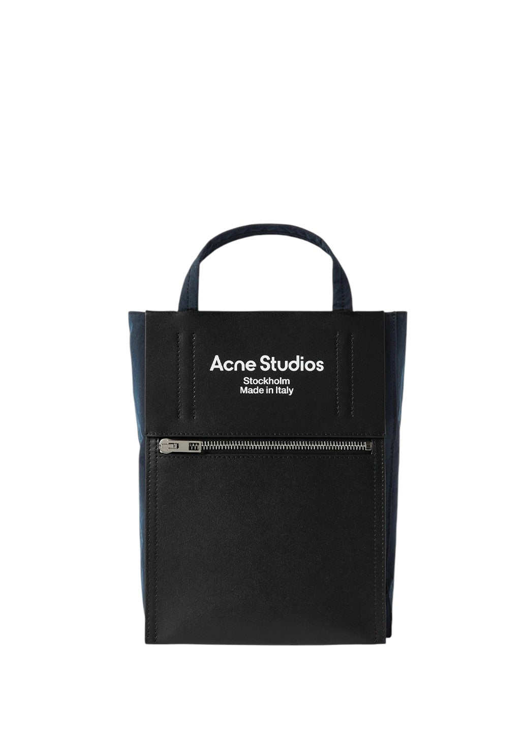 Acne Studios Baker Out small canvas and printed leather tote Black