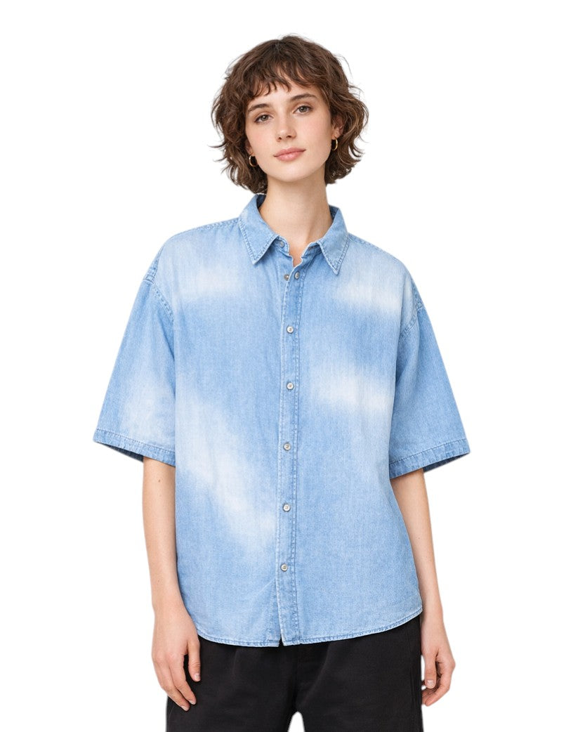 Acne Studios Button-up Shirt Logo Stamp Blue