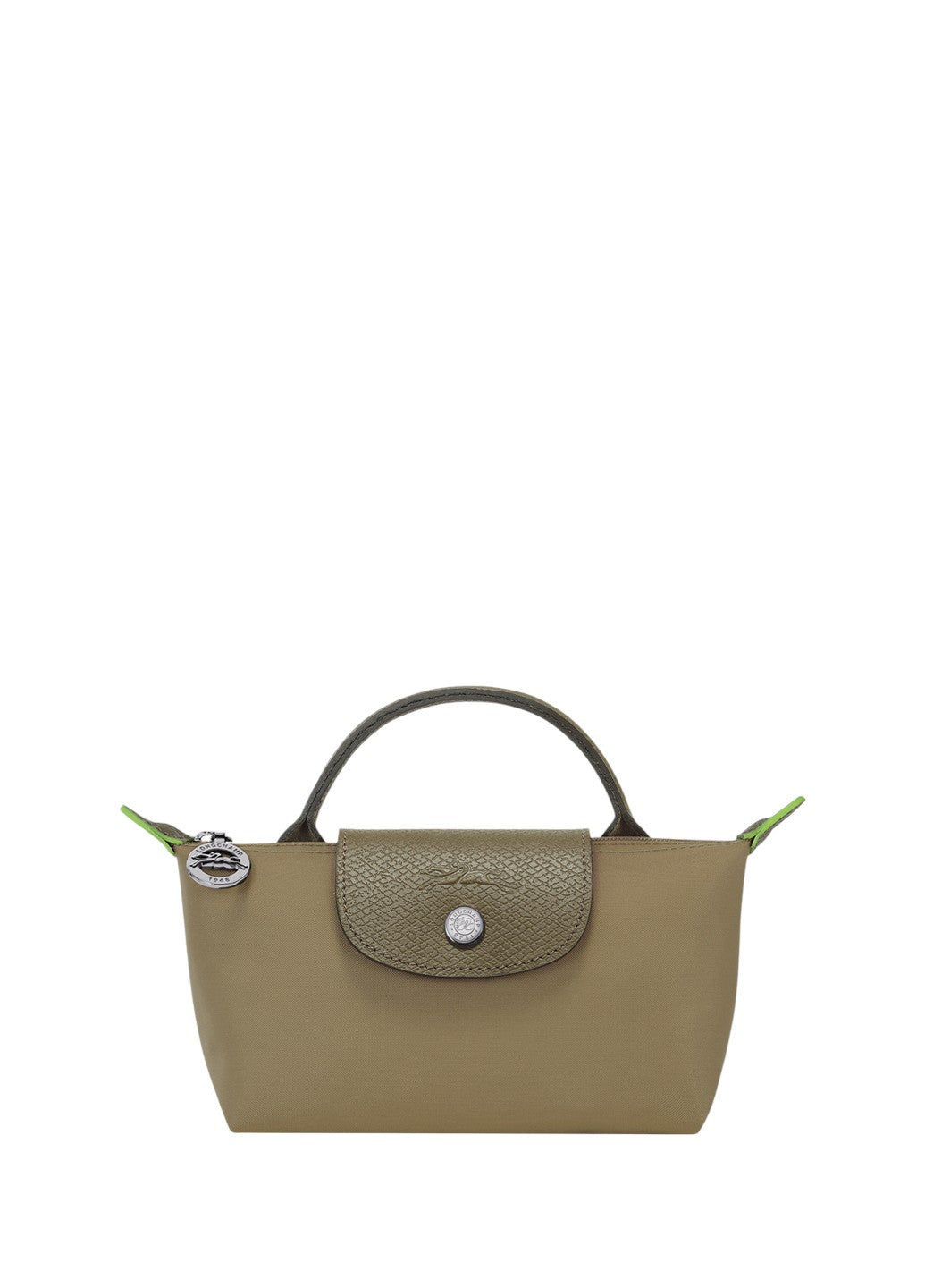 Longchamp Le Pliage Green Pouch With Handle Artichoke