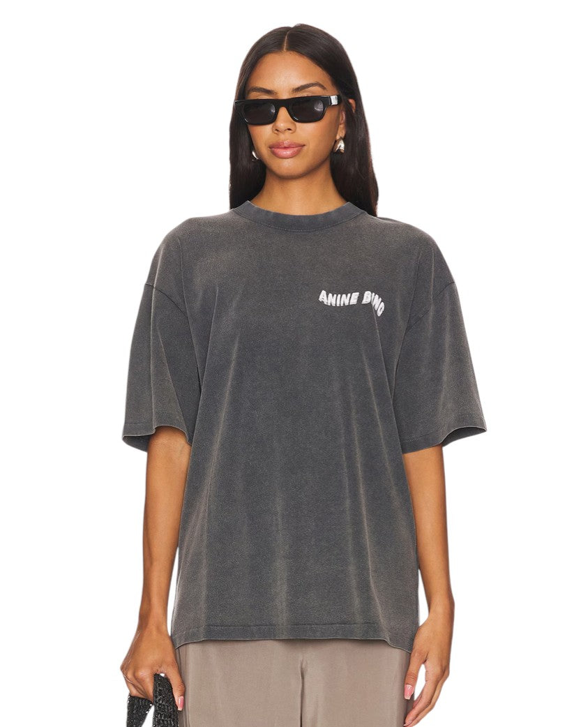 Anine Bing Kent Love T-shirt Washed Black