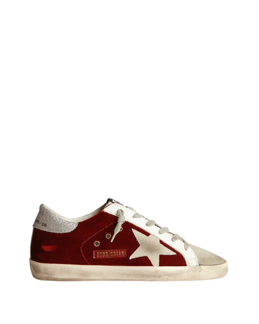 Golden Goose Super-Star in Copper Velvet with Ice Star