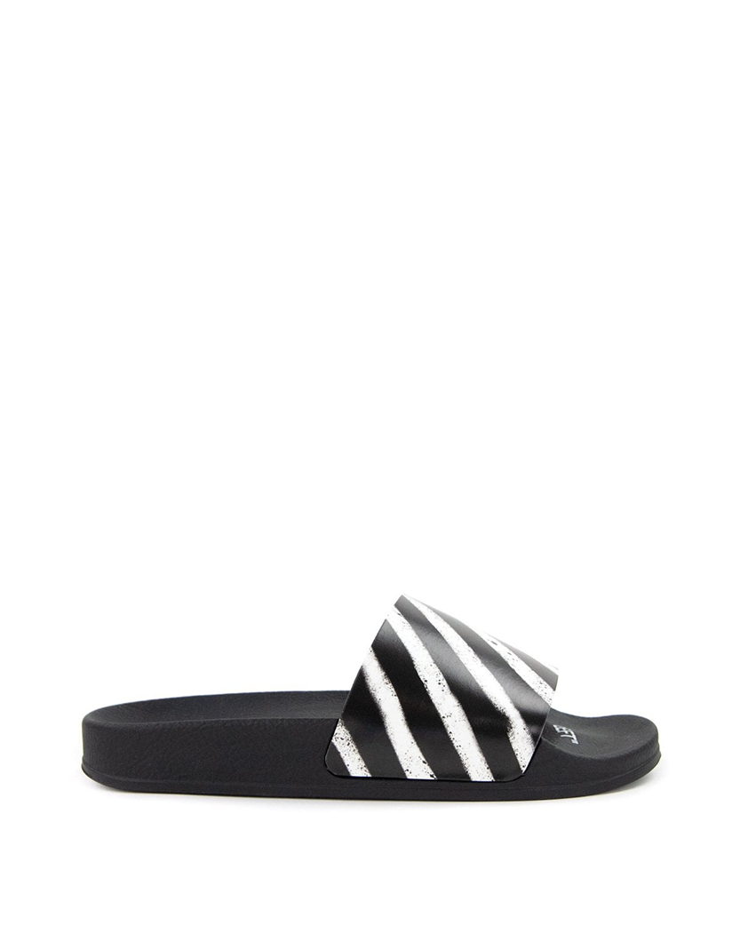 Off-White Spray Stripes Sliders Black/White