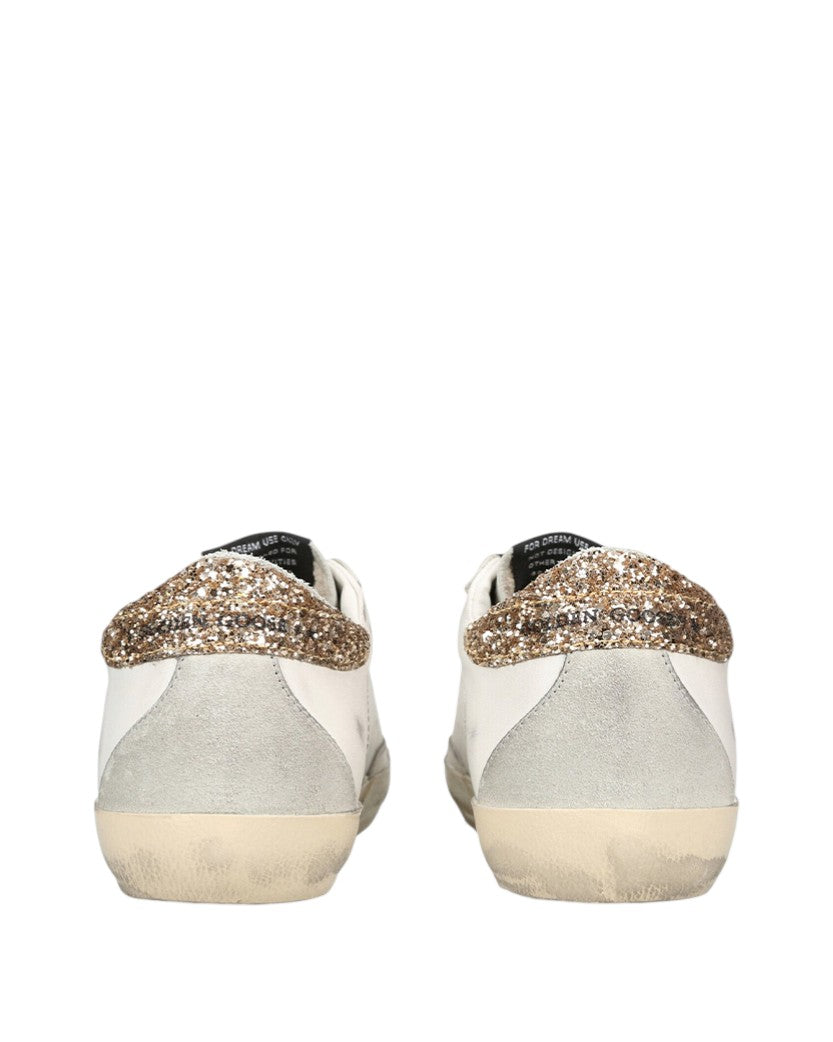 Кеди Golden Goose White Superstar Sneakers With Golden Glitter